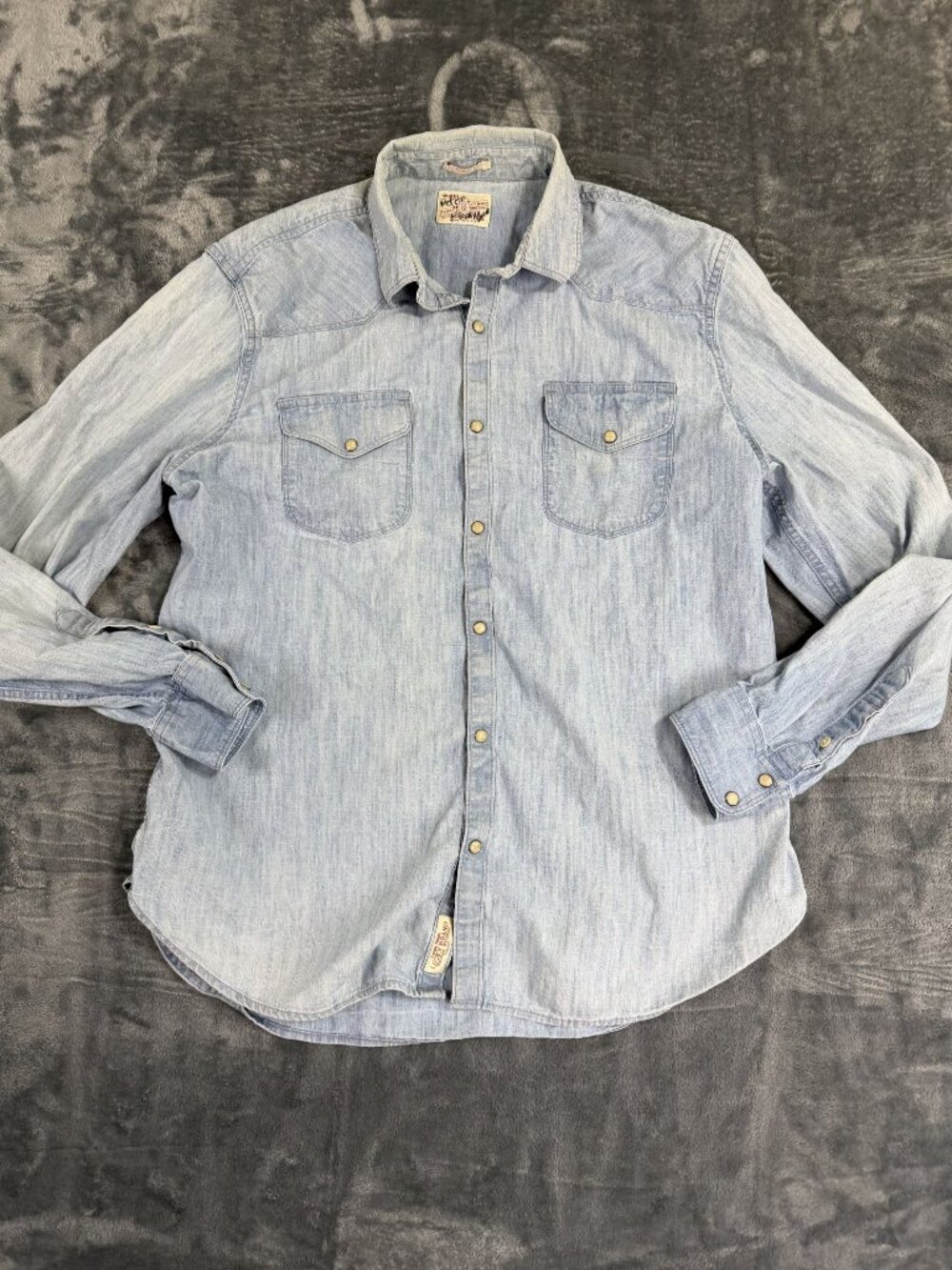 Lucky Brand Light Blue Denim Button-Up Shirt